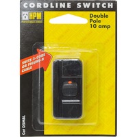 HPM D5MBL Black Cord Line Switch Rated: 10Amp 240Volts Ac BLACK CORD LINE SWITCH