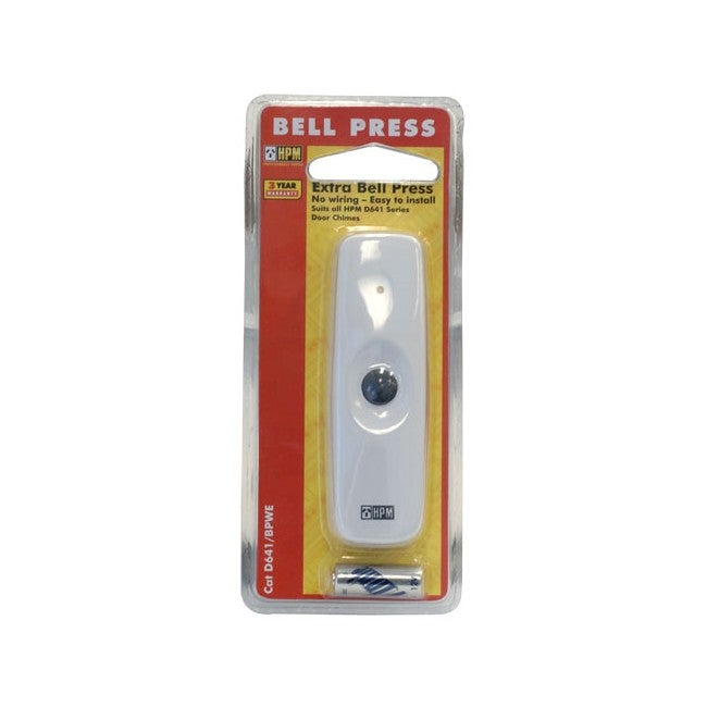 HPM D641/BPWE Wireless Bell Press For D641 White Weather Proof 30Mt Range Lithium Battery
