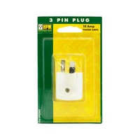HPM D90WE 3 Pin Quick Connect Plug Large Finger Grip White - Plug Top 3-Pin Flat 3 PIN QUICK