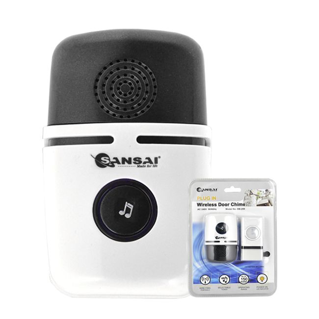 SANSAI DB299 Plug In Wireless Door Chime 150 Meters 48 Tunes Up To 200 Metres In Open Air PLUG IN