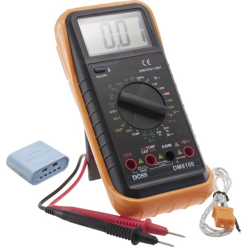 DM8100 DOSS Xl Display Digital Multimeter With Temperature Probe Doss 3