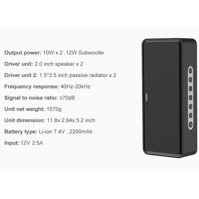 doss soundbox xl dimensions