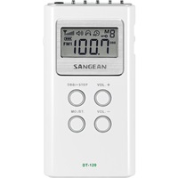 SANGEAN DT120WH White FM/AM Radio Pocket Size With Earphones Pll Synthesized Digital Tuning WHITE