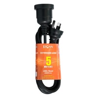 DOSS EXL5MB 5M Power Extension Lead Black Pvc Ordinary Duty Cable With Fully Moulded 3 Pin
