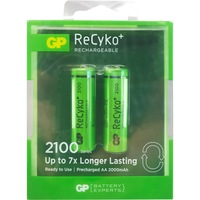 GP 2AARECY Recyko Lsd Aa Battery 2Pk 2100Mah Rechargeable Nimh Voltage: 1.2V RECYKO LSD AA