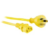 DOSS K9-2MYEL Yellow Iec Power Lead - 2M Iec-C13 Appliance Cord 3-Pin Au Plug To Iec Socket YELLOW