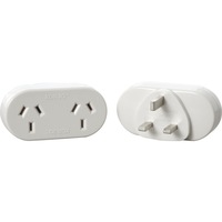 KORJO KAUKDA Dual Aust. To Single Uk Travel Adaptor Dual Australian Sockets To European Plug