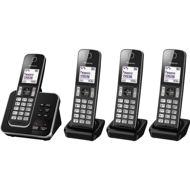 PANASONIC KXTGD324ALB Four Handset Cordless Phone With Answering Machine KX-TGD324ALB Power Back Up