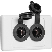 L1037 Caravan Dual 12V Wall Plate 2X 12V Sockets CARAVAN DUAL 12V WALL PLATE