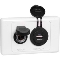 L1042 USB and Merit 12V Wall Plate Caravan Rv 5V 1X Single Weather Resistant Merit Socket USB and