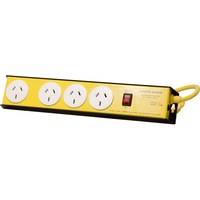 POWERLEADER L54185 4 Way Metal Powerboard Heavy Duty Powertough Surge Protected Powerboard With