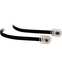 TE LC0095B/BLK 10Mt Modular Plug Lead - Black Rj12 Line Cord 6P4c l5165 Flat lephone Cable