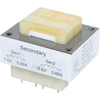 POWERTRAN M7255 7.5V+7.5V 10Va PCB Transformer 15V (751015T) 3.75Kv Isolation Input To Output