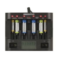 POWERTECH MB3555 Universal Battery Charger With LCD Display Quick Charges Aa, Aaa, C, D & 9V