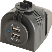 MP3616 Panel Mount Dual USB Charger Surface under Dash Panel Mount: 60(W) X 42(H)mm PANEL MOUNT