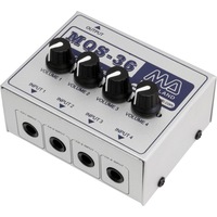 MCLELLAND MQS36 4Ch Passive Mixer Line or Instrument Level Input: 4X 1/4" Unbalanced Jacks For