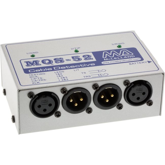 MCLELLAND MQS52 Microphone Cable Tester XLR RCA 6.3Mm Midi 5Pin Jacks: XLR, Phone Jack, Stereo RCA,