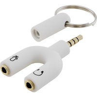 PRO2 PA1078WH Trrs To Stereo and Mic Adaptor 3.5Mm 4 Contact Ctia White Works With Most of Trrs
