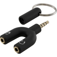 PRO2 PA1080BL 4-Pole To Stereo and Mic Adaptor Trrs 3.5Mm 4 Contact Omtp Black Works With Most of