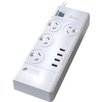 SANSAI PAD4044C 4 Way Power Board With USB Surge 4 USB 4.2A Master On/Off Switch 4 WAY