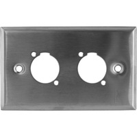 PD5192 Twin XLR S/S Wall Plate Stainless Steel Pre-Punched Blank For Two XLR Socket (Sockets Not