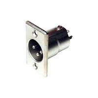 AMPHENOL PD5348 3 Pin Panel XLR Plug (Ac3mpnz) Metal Rectangular Front Plate: 37 X 23Hw mm 3 PIN