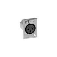 AMPHENOL PD5365 3 Pin Panel XLR Socket Metal Rectangular Front Plate: 37 X 27Hw mm 3 PIN PANEL XLR