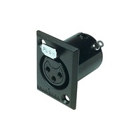 AMPHENOL PD5367 3 Pin Panel XLR Socket Metal Black Rectangular Front Plate: 37 X 27Hw mm 3 PIN