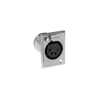 AMPHENOL PD5381 4 Pin Panel XLR Socket Metal Rectangular Front Plate: 37 X 27Hw mm 4 PIN PANEL XLR