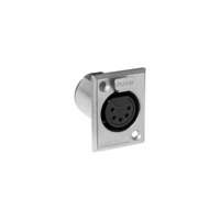 AMPHENOL PD5383 5 Pin Panel XLR Socket Metal Rectangular Front Plate: 37 X 27Hw mm 5 PIN PANEL XLR