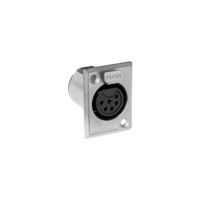 AMPHENOL PD5385 6 Pin Panel XLR Socket Metal Rectangular Front Plate: 37 X 27Hw mm 6 PIN PANEL XLR