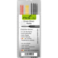 PICA PDRWS8 Dry Water Soluble Refills 4X Graphite 2X Red & 2X Yellow Pack Contains 4 X Graphite 2