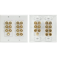 PRO2 PRO1144A 7.1 Home Theatre Wall Plate 14 Terminals + 1 RCA Decora Trim Plate 7.1 HOME THEATRE