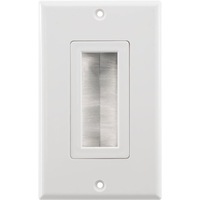 PRO2 PRO1272D Decora Brush Wall Plate White Allows Cables To Enter the Wall Cavity Space Without