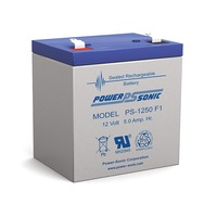 POWER SONIC PS1250 12V 5Amp Sla Battery F1 Terminal Sealed Lead Acid Size:101 X 90 X 70)