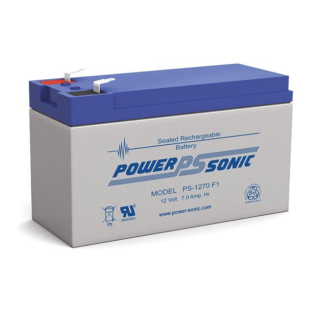 POWER SONIC PS1270 7Ah 12V Sla Battery F1 Terminal Sealed Lead Acid Size:151 X 94 X 65