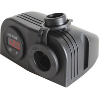 PS2024 Marine Grade Cig Socket With Voltmeter 10A Panel/ Surface Mount Marine Marine Grade CIG