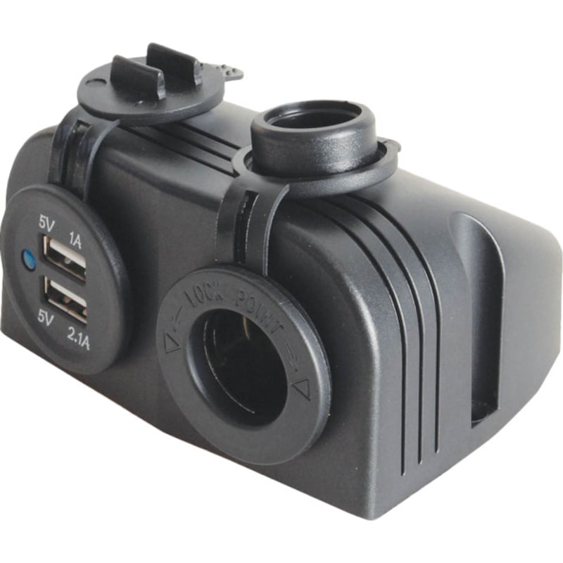 Buy PS2026 Cig Socket With Dual USB Ports Panel/ Surface Mount Marine ...