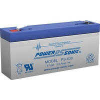 POWER SONIC PS630 6V 3.5 Amp Sla Battery F1 Terminal Sealed Lead Acid 6V 3.5 AMP SLA BATTERY