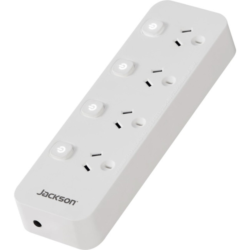Buy JACKSON PT1614 4 Outlet Switched Powerboard White MyDeal