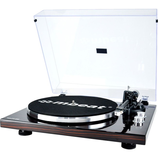 MBEAT PT18K Bluetooth Turntable Dark Wood Counterweight & Anti-Skating BLUETOOTH TURNTABLE