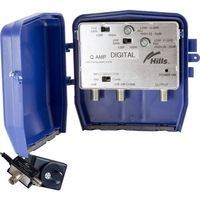 HILLS QAMP UHF/VHF 'F' Type Masthead Amp Amplifier Mhqamp Switchable Gains UHF/VHF 'F' TYPE