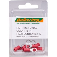 QUIKCRIMP QKD03 Rt1.25-5 / 10Pk Ring Terminals Quickcrimp RT1.25-5 / 10PK RING TERMINALS