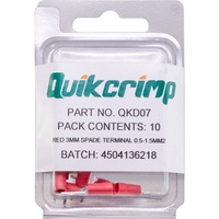 QUIKCRIMP QKD07 Fs1.25-3 / 10Pk Flat Terminals Quickcrimp FS1.25-3 / 10PK FLAT TERMINALS