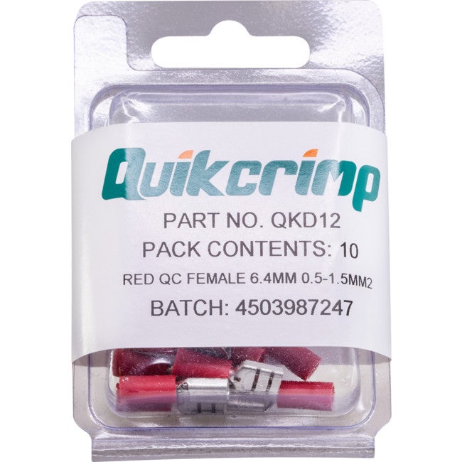 QUIKCRIMP QKD12 Qc1.25-6.4/ 10Pk Quick Connect Quickcrimp QC1.25-6.4/ 10PK QUICK CONNECT