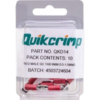QUIKCRIMP QKD14 Mt1.25-6.4/ 10Pk Quick Connect Quickcrimp MT1.25-6.4/ 10PK QUICK CONNECT
