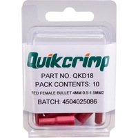 QUIKCRIMP QKD18 Fbc1.25 / 10Pk Bullet Terminal Quickcrimp FBC1.25 / 10PK BULLET TERMINAL