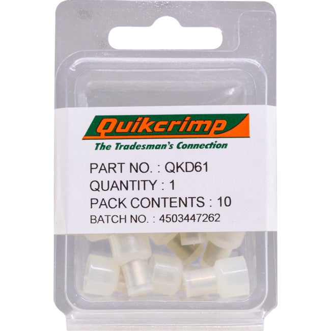 QUIKCRIMP QKD61 End Connectors 10-Pack Ec5-10 / Colour: Clear 5mm