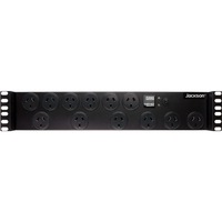 JACKSON RAC1200 19" Rack Mount 12Way Power Board + 2Ru 19 Rack Mounted 19" RACK MOUNT