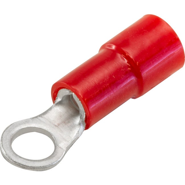 CABAC RT1.25-3-100 Ring Terminals Red 3Mm Stud 100Pk Wire Range .5-1Mm Square RING TERMINALS RED